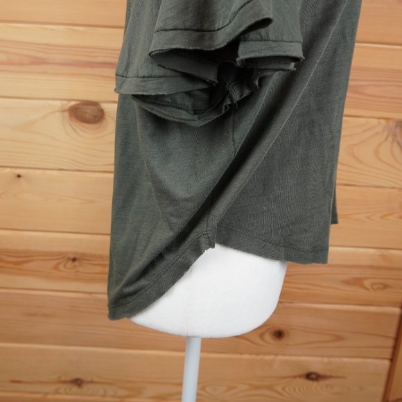 We The Free Green Oversized Cropped T-Shirt Top Size Small - Picture 6 of 7